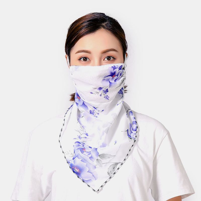 Máscaras De Impresión Transpirables Para Mujeres Protección Para El Cuello En Las Orejas Bufanda De Protección Solar Bandana Anti-uv