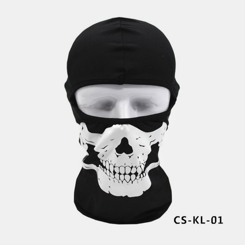 Outdoor Cs Head Cover Skull Pattern Hat Bandana Pasamontañas Polaina Para El Cuello Tubo Para El Cuello Resistente A Los Rayos Uv Secado Rápido Materiales Ligeros Ciclismo Para Adultos