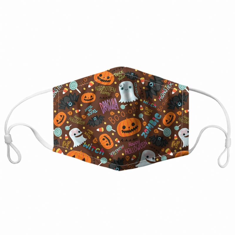 Unisex 7pcs Pm2.5 Filtro Estilo De Halloween Impresión Máscaras Respirables No Desechables