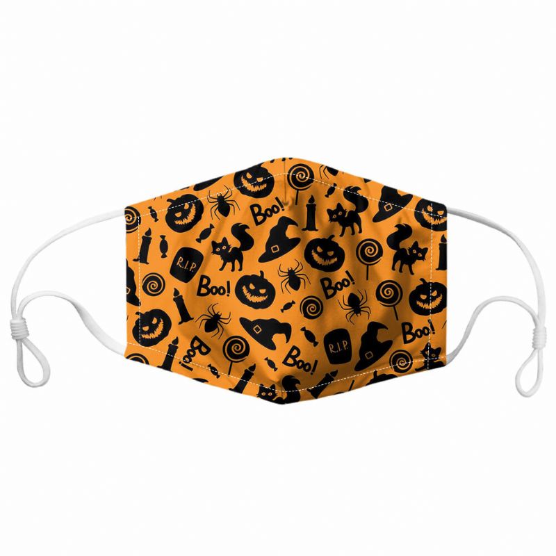 Unisex 7pcs Pm2.5 Filtro Estilo De Halloween Impresión Máscaras Respirables No Desechables