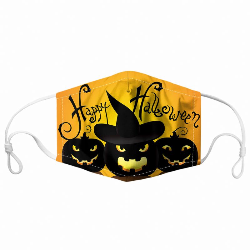 Unisex 7pcs Pm2.5 Filtro Estilo De Halloween Impresión Máscaras Respirables No Desechables