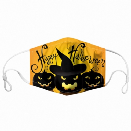 Unisex 7pcs Pm2.5 Filtro Estilo De Halloween Impresión Máscaras Respirables No Desechables