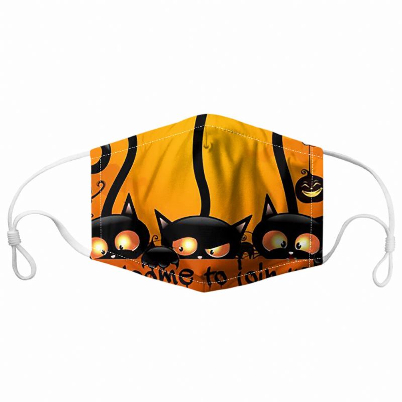 Unisex 7pcs Pm2.5 Filtro Estilo De Halloween Impresión Máscaras Respirables No Desechables