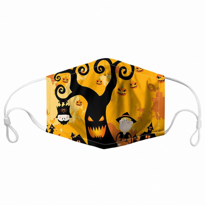 Unisex 7pcs Pm2.5 Filtro Estilo De Halloween Impresión Máscaras Respirables No Desechables