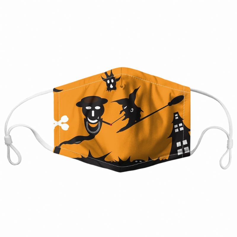 Unisex 7pcs Pm2.5 Filtro Estilo De Halloween Impresión Máscaras Respirables No Desechables