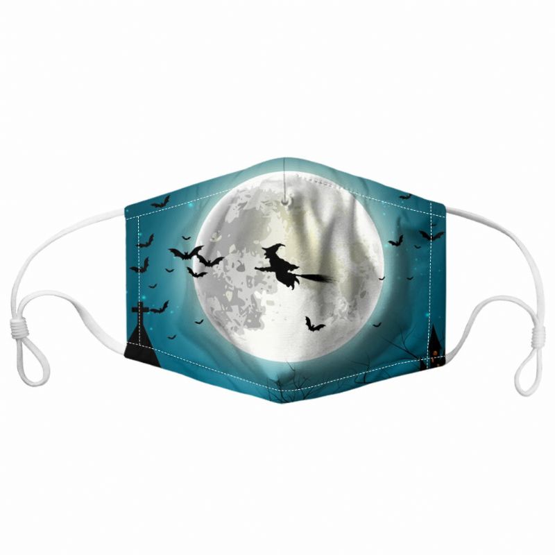 Unisex 7pcs Pm2.5 Filtro Estilo De Halloween Impresión Máscaras Respirables No Desechables