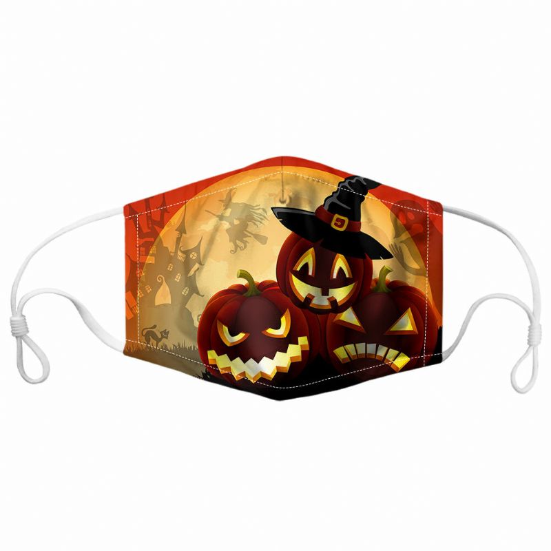 Unisex 7pcs Pm2.5 Filtro Estilo De Halloween Impresión Máscaras Respirables No Desechables