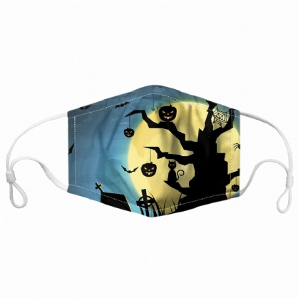 Unisex 7pcs Pm2.5 Filtro Estilo De Halloween Impresión Máscaras Respirables No Desechables