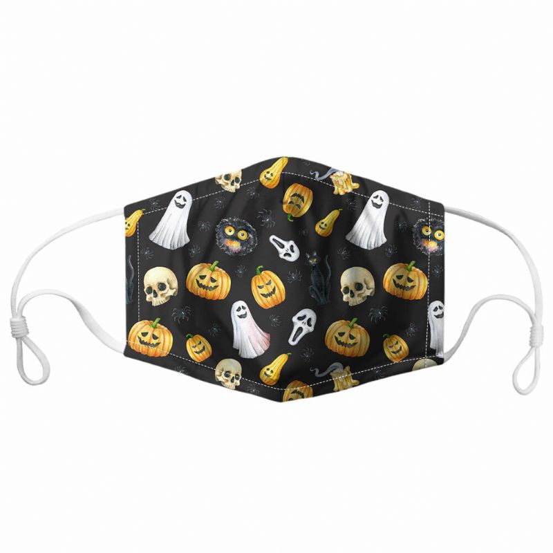 Unisex 7pcs Pm2.5 Filtro Estilo De Halloween Impresión Máscaras Respirables No Desechables