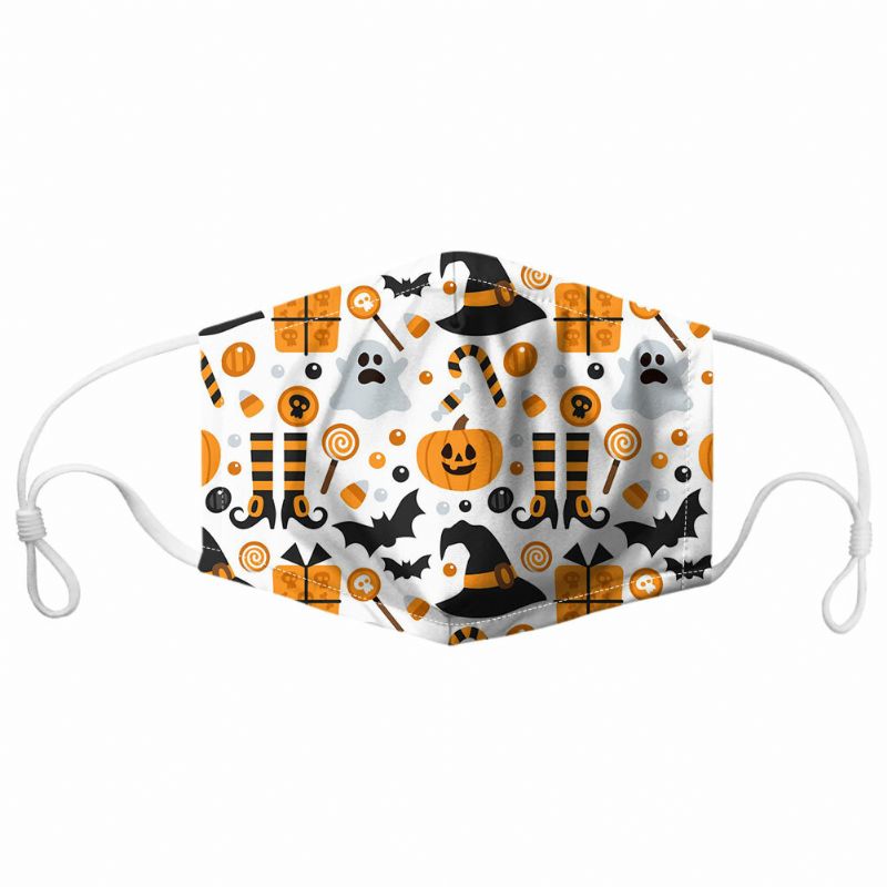 Unisex 7pcs Pm2.5 Filtro Estilo De Halloween Impresión Máscaras Respirables No Desechables