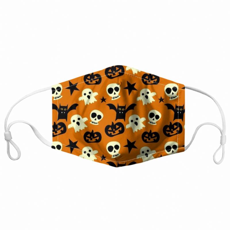 Unisex 7pcs Pm2.5 Filtro Estilo De Halloween Impresión Máscaras Respirables No Desechables