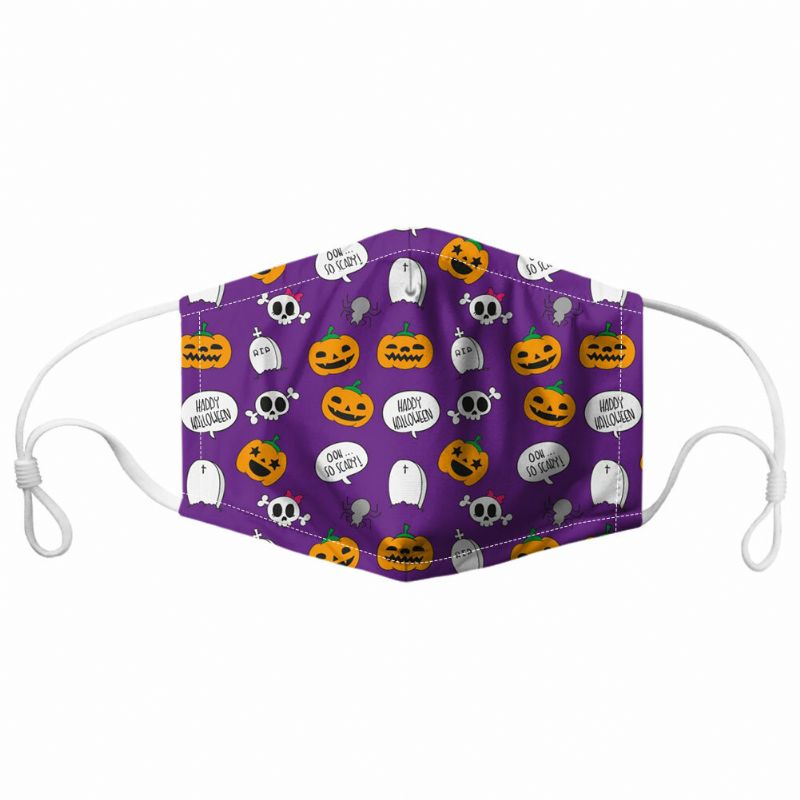 Unisex 7pcs Pm2.5 Filtro Estilo De Halloween Impresión Máscaras Respirables No Desechables