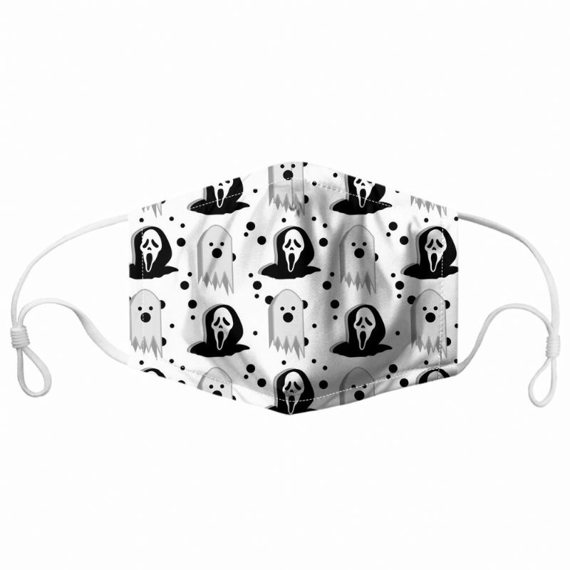 Unisex 7pcs Pm2.5 Filtro Estilo De Halloween Impresión Máscaras Respirables No Desechables