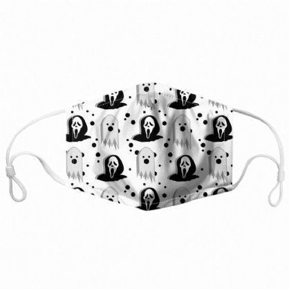 Unisex 7pcs Pm2.5 Filtro Estilo De Halloween Impresión Máscaras Respirables No Desechables