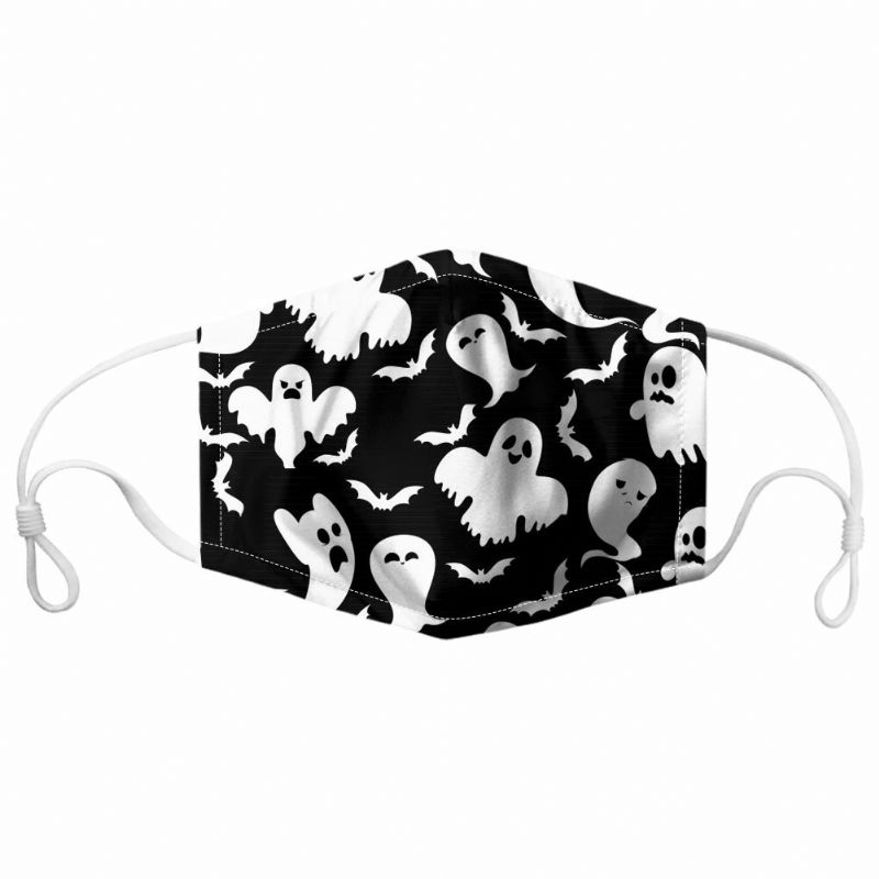 Unisex 7pcs Pm2.5 Filtro Estilo De Halloween Impresión Máscaras Respirables No Desechables