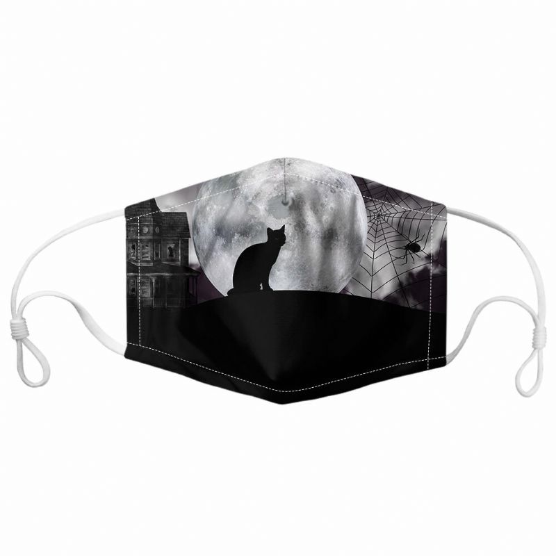 Unisex 7pcs Pm2.5 Filtro Estilo De Halloween Impresión Máscaras Respirables No Desechables