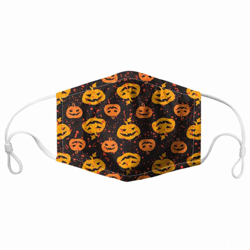 Unisex 7pcs Pm2.5 Filtro Estilo De Halloween Impresión Máscaras Respirables No Desechables