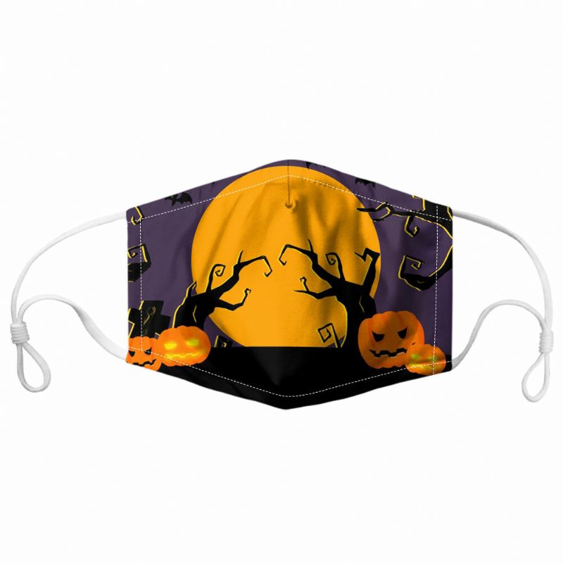 Unisex 7pcs Pm2.5 Filtro Estilo De Halloween Impresión Máscaras Respirables No Desechables