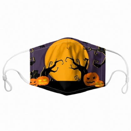 Unisex 7pcs Pm2.5 Filtro Estilo De Halloween Impresión Máscaras Respirables No Desechables