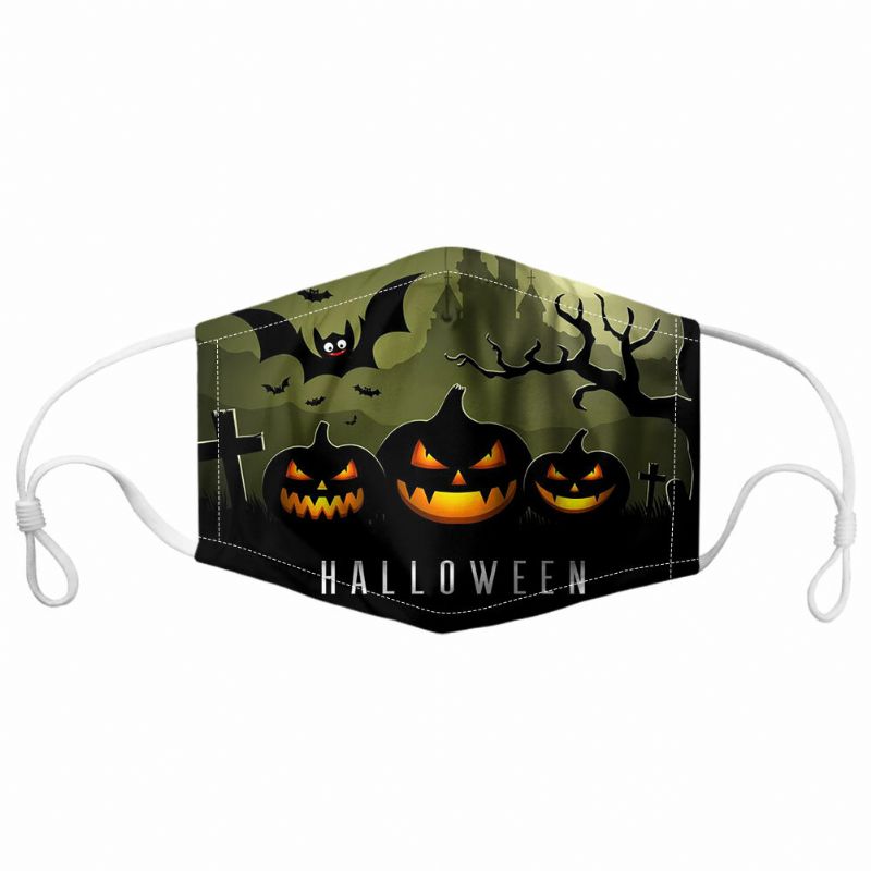 Unisex 7pcs Pm2.5 Filtro Estilo De Halloween Impresión Máscaras Respirables No Desechables