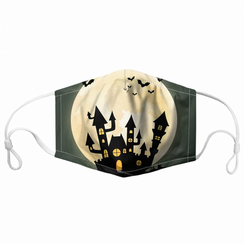 Unisex 7pcs Pm2.5 Filtro Estilo De Halloween Impresión Máscaras Respirables No Desechables