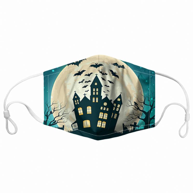 Unisex 7pcs Pm2.5 Filtro Estilo De Halloween Impresión Máscaras Respirables No Desechables