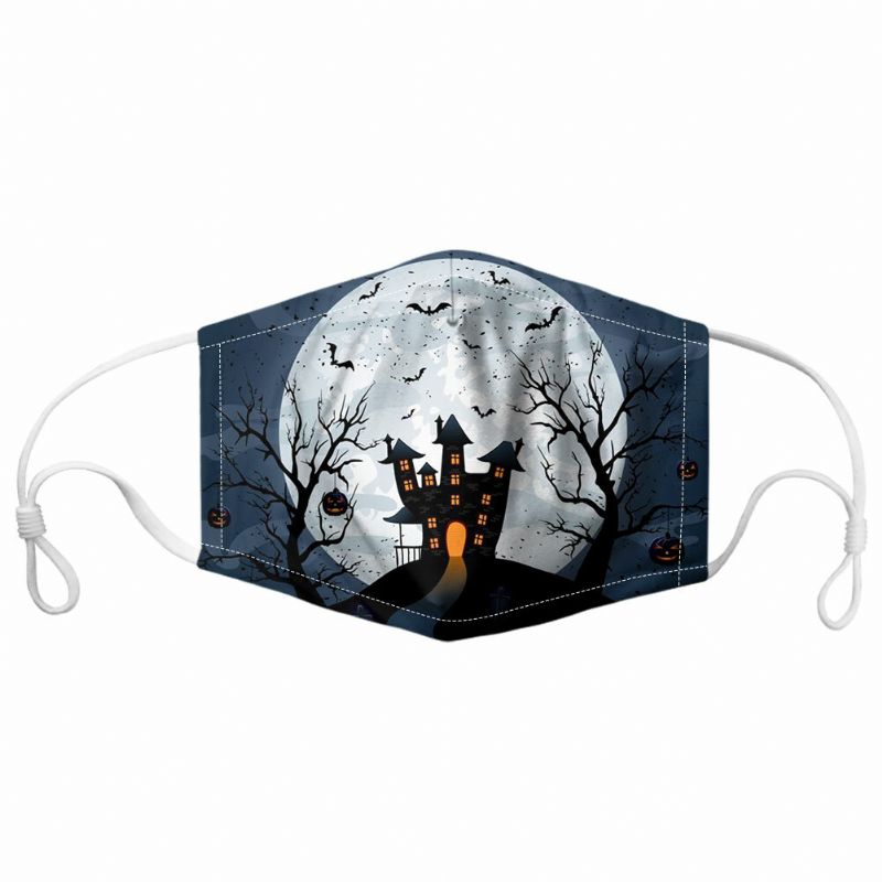 Unisex 7pcs Pm2.5 Filtro Estilo De Halloween Impresión Máscaras Respirables No Desechables