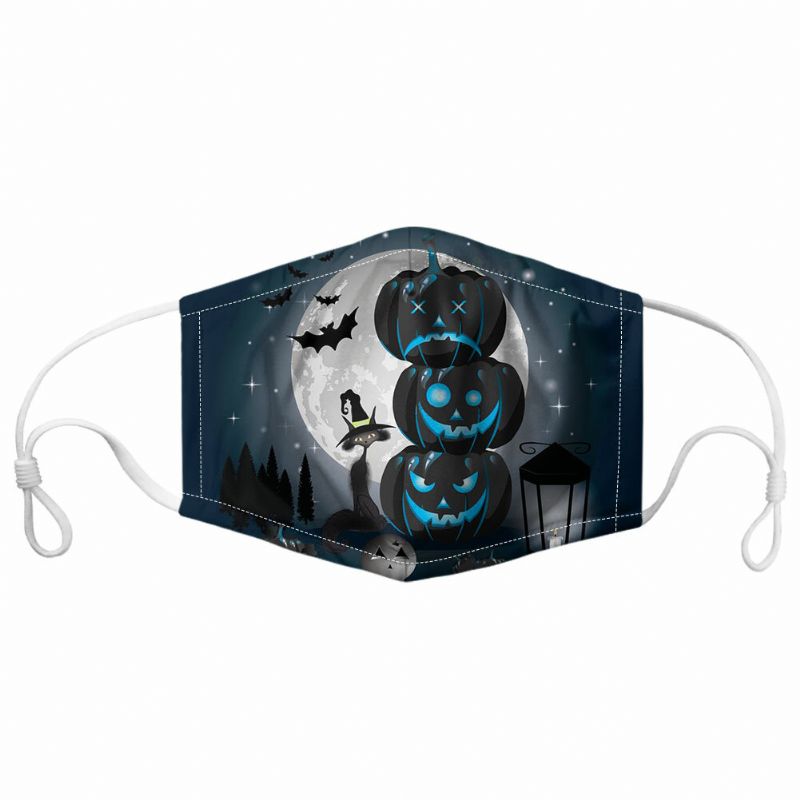 Unisex 7pcs Pm2.5 Filtro Estilo De Halloween Impresión Máscaras Respirables No Desechables