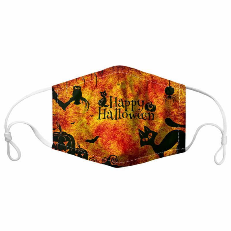 Unisex 7pcs Pm2.5 Filtro Estilo De Halloween Impresión Máscaras Respirables No Desechables