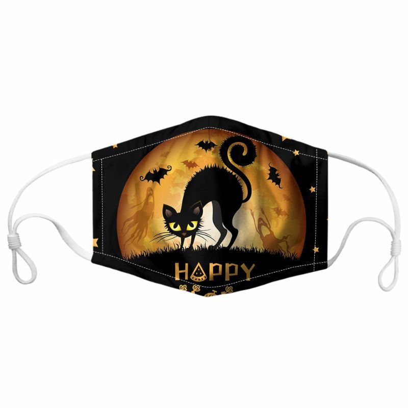 Unisex 7pcs Pm2.5 Filtro Estilo De Halloween Impresión Máscaras Respirables No Desechables