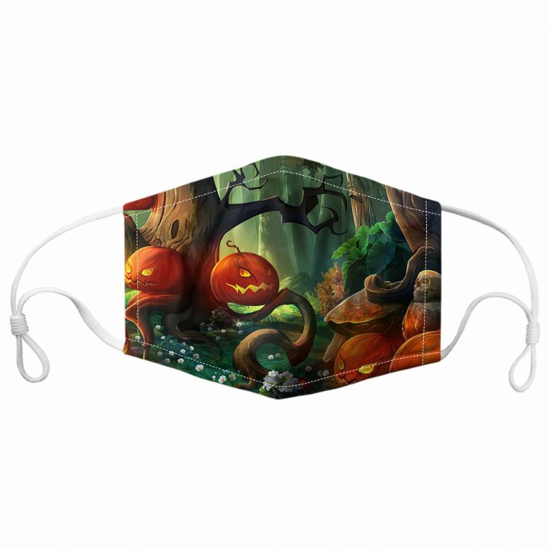 Unisex 7pcs Pm2.5 Filtro Estilo De Halloween Impresión Máscaras Respirables No Desechables