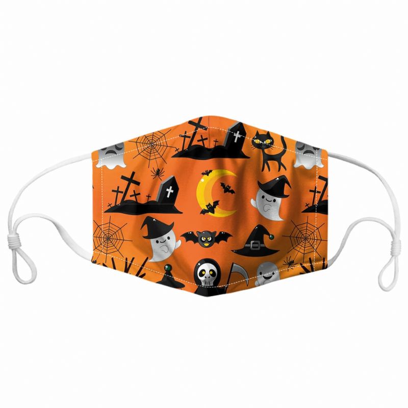 Unisex 7pcs Pm2.5 Filtro Estilo De Halloween Impresión Máscaras Respirables No Desechables