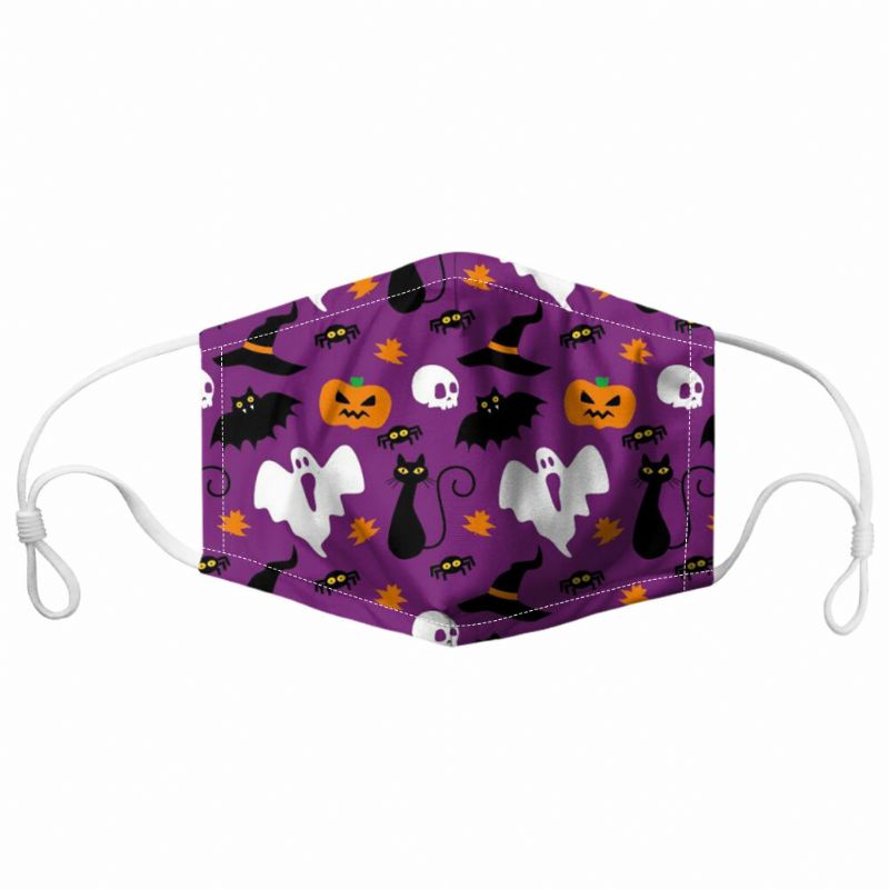 Unisex 7pcs Pm2.5 Filtro Estilo De Halloween Impresión Máscaras Respirables No Desechables