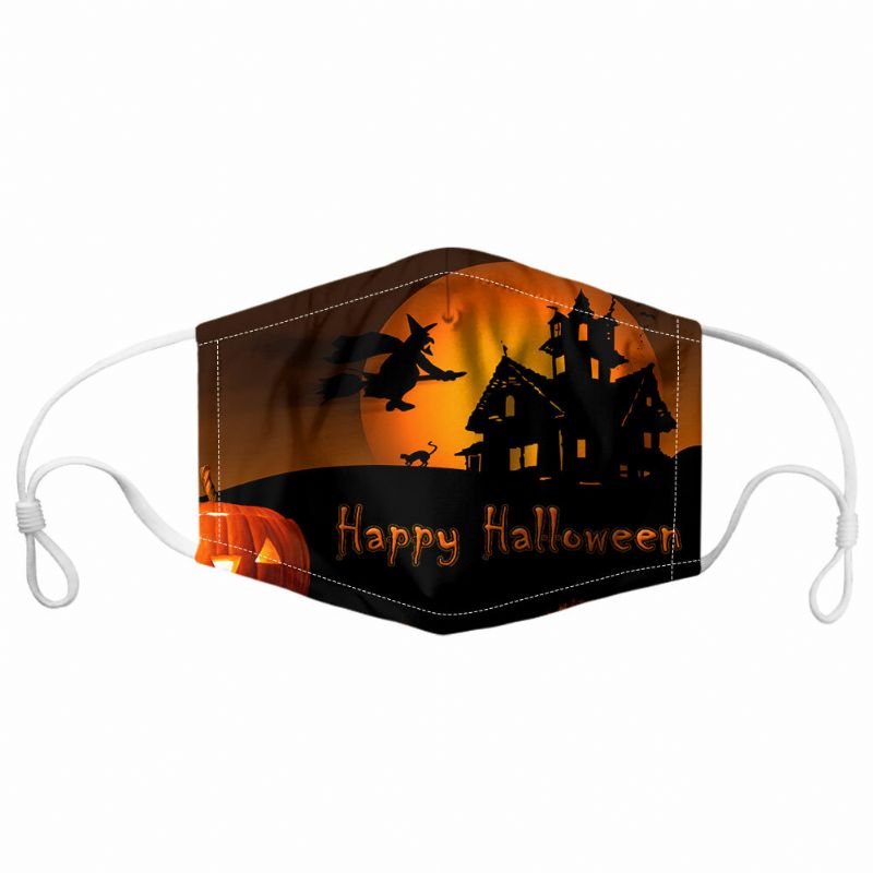 Unisex 7pcs Pm2.5 Filtro Estilo De Halloween Impresión Máscaras Respirables No Desechables