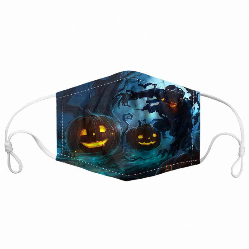 Unisex 7pcs Pm2.5 Filtro Estilo De Halloween Impresión Máscaras Respirables No Desechables