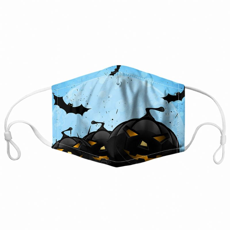 Unisex 7pcs Pm2.5 Filtro Estilo De Halloween Impresión Máscaras Respirables No Desechables