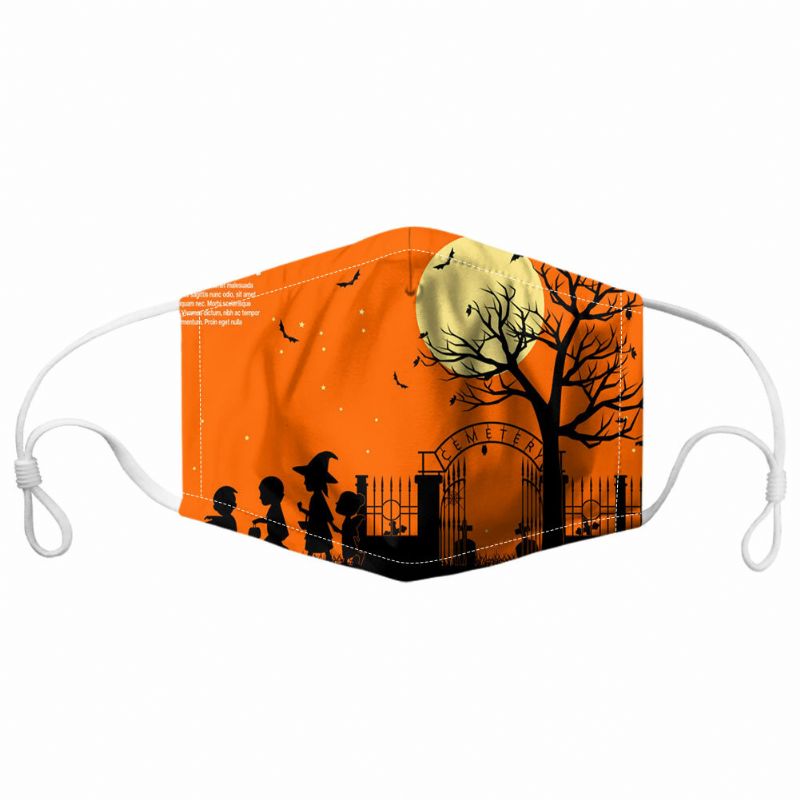 Unisex 7pcs Pm2.5 Filtro Estilo De Halloween Impresión Máscaras Respirables No Desechables