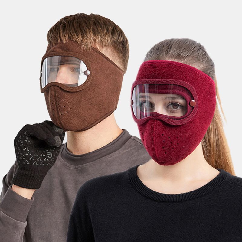 Unisex Polar A Prueba De Viento Cálido Ojo Cara Protección Auditiva Hd Gafas Máscara Para Montar Al Aire Libre