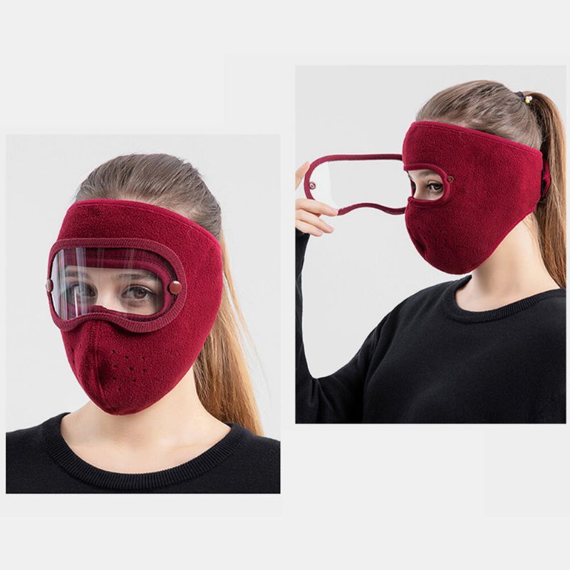 Unisex Polar A Prueba De Viento Cálido Ojo Cara Protección Auditiva Hd Gafas Máscara Para Montar Al Aire Libre