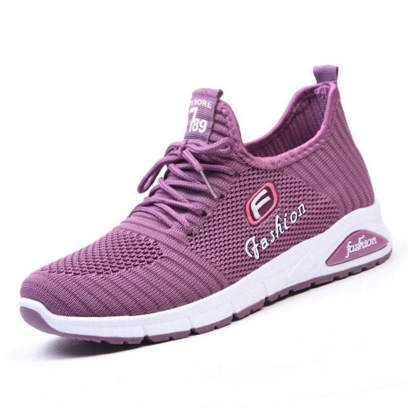 Mujeres Letra Parttern Tela Transpirable Usable Deportes Zapatillas De Deporte Casuales