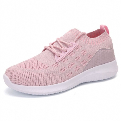 Zapatillas De Deporte Antideslizantes Ligeras De Punto Transpirables Informales Para Mujer