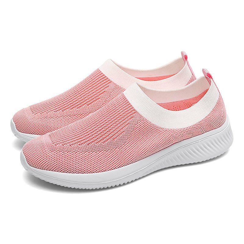 Zapatillas De Deporte Informales Antideslizantes Kintted Cómodas Con Agujeros Suaves Para Mujer