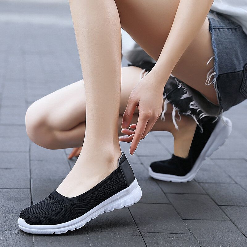 Zapatillas De Deporte Informales De Suela Suave Transpirable De Malla Para Mujer