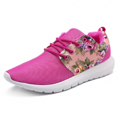 Zapatillas De Deporte Para Mujer Zapatos Casuales De Flores Con Estampado Transpirable