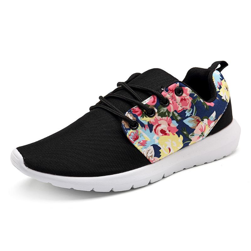 Zapatillas De Deporte Para Mujer Zapatos Casuales De Flores Con Estampado Transpirable