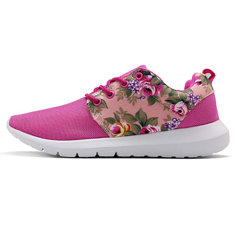 Zapatillas De Deporte Para Mujer Zapatos Casuales De Flores Con Estampado Transpirable