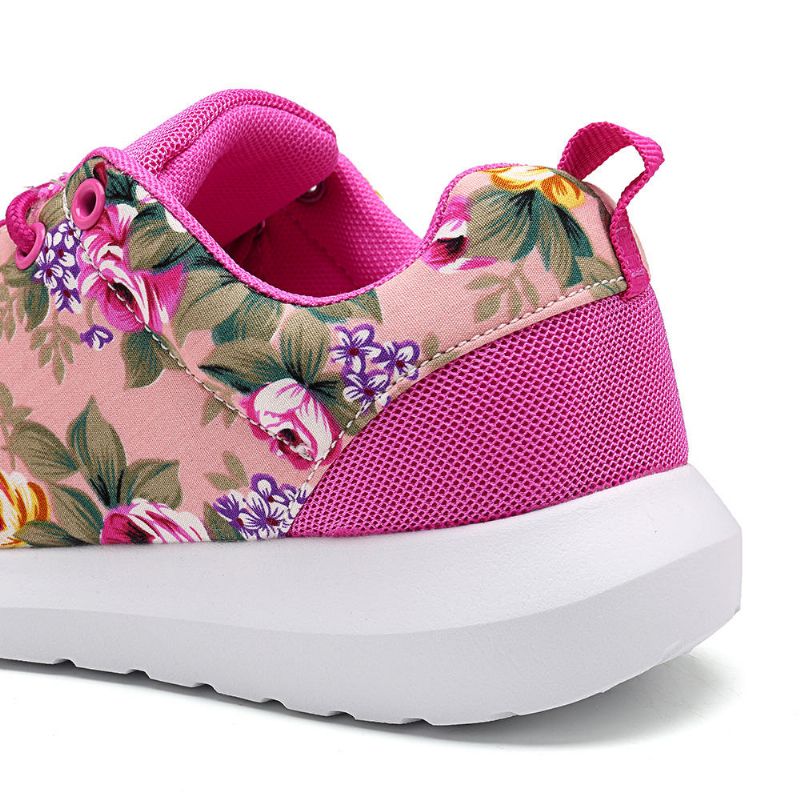 Zapatillas De Deporte Para Mujer Zapatos Casuales De Flores Con Estampado Transpirable