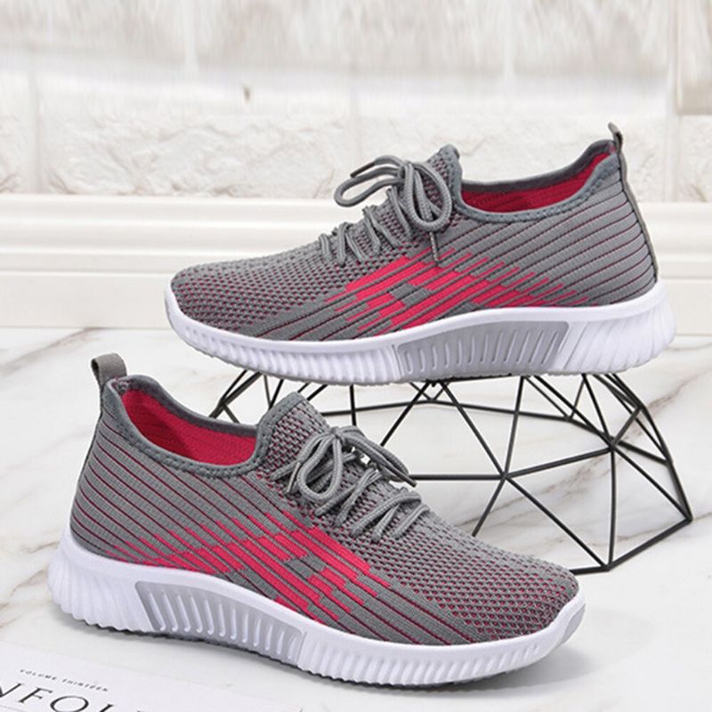 Zapatillas De Deporte Planas Antideslizantes Suaves Y Transpirables De Malla Informal Para Mujer