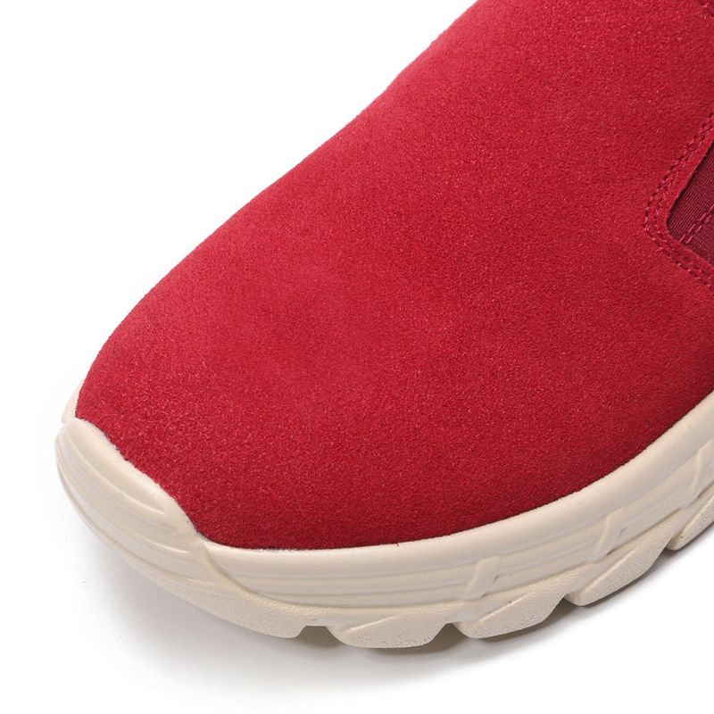 Zapatillas De Deporte De Plataforma Con Suela Cómoda De Gamuza Con Banda Elástica Para Mujer