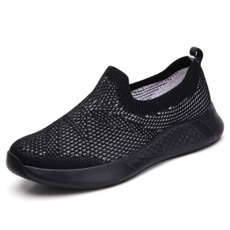 Zapatillas De Deporte Sin Cordones De Tela De Malla Antideslizante Transpirable Informal Para Mujer